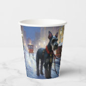 Miniatuur Schnauzer Kerstfeest Seizoen Papieren Bekers (Voorkant)