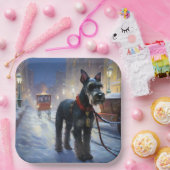 Miniatuur Schnauzer Kerstfeest Seizoen Papieren Bordje (Feest)