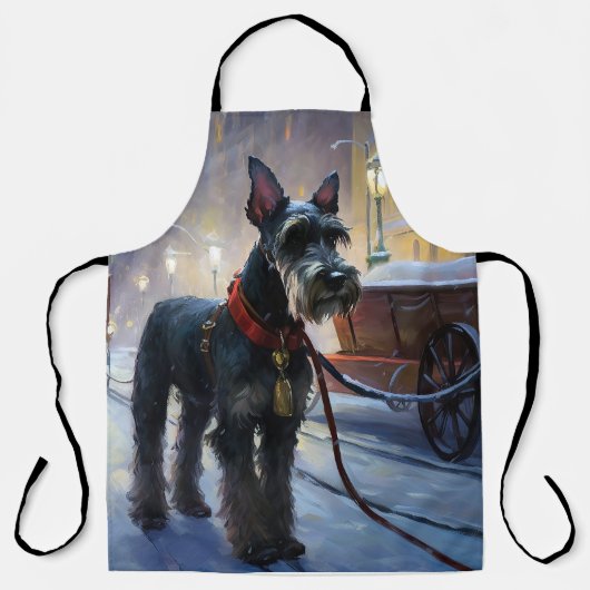 Miniatuur Schnauzer Kerstfeest Seizoen Schort (Voorkant)