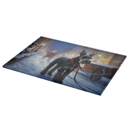 Miniatuur Schnauzer Kerstfeest Seizoen Snijplank (Hoek)