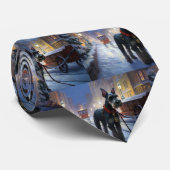 Miniatuur Schnauzer Kerstfeest Seizoen Stropdas (Opgerold)