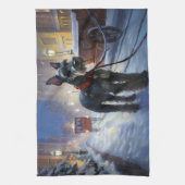 Miniatuur Schnauzer Kerstfeest Seizoen Theedoek (Verticaal)