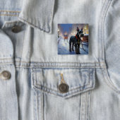 Miniatuur Schnauzer Kerstfeest Seizoen Vierkante Button 5,1 Cm (In situ)