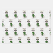 Miniatuur Schnauzer Kersthond en Green Pset Inpakpapier Vel (Voorkant 2)