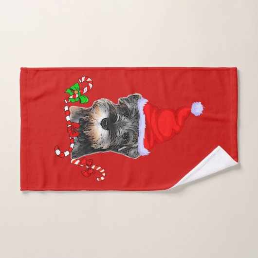 Miniatuur Schnauzer Kerstmis Bad Handdoek (Handdoek)