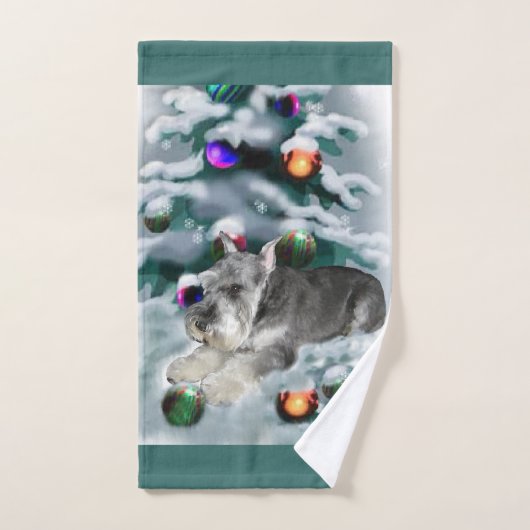 Miniatuur Schnauzer Kerstmis Bad Handdoek (Handdoek)