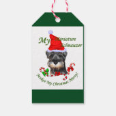 Miniatuur Schnauzer Kerstmis Cadeaulabel (Achterkant)