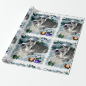 Miniatuur Schnauzer Kerstmis Cadeaupapier (Uitgerold)