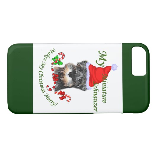 miniatuur Schnauzer Kerstmis Case-Mate iPhone Case (Achterkant (Horizontaal))