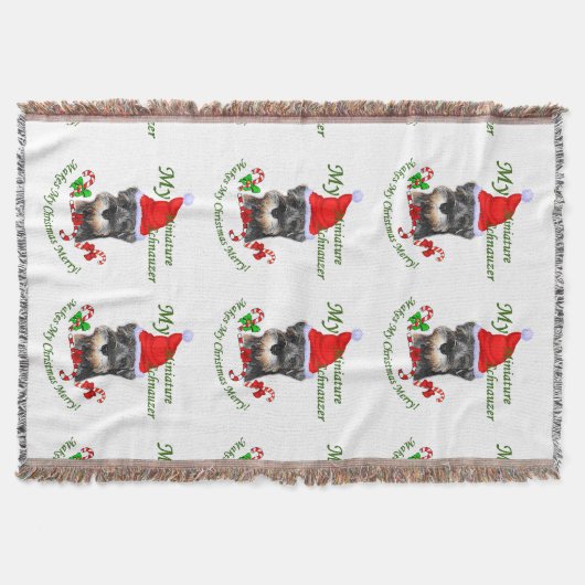 miniatuur Schnauzer Kerstmis Deken (Voorkant)
