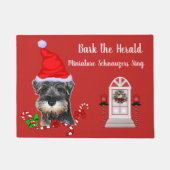 Miniatuur Schnauzer Kerstmis Deurmat (Voorkant)
