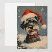 Miniatuur Schnauzer Kerstmis Feestdagenkaart (Voorkant / Achterkant)