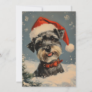 Miniatuur Schnauzer Kerstmis Feestdagenkaart