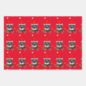 Miniatuur Schnauzer Kerstmis Inpakpapier Vel (Voorkant 3)