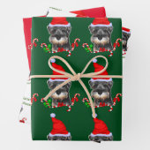 Miniatuur Schnauzer Kerstmis Inpakpapier Vel (In situ)