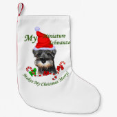 Miniatuur Schnauzer Kerstmis Kleine Kerstsok (Voorkant)