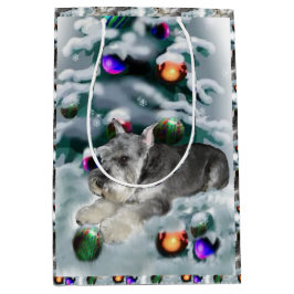 Miniatuur Schnauzer Kerstmis Medium Cadeauzakje