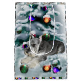 Miniatuur Schnauzer Kerstmis Medium Cadeauzakje (Achterkant)