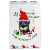 Miniatuur Schnauzer Kerstmis Medium Cadeauzakje (Achterkant)