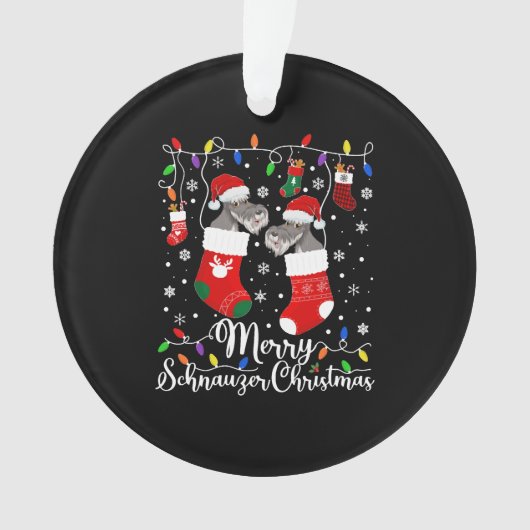 Miniatuur Schnauzer Kerstmis Mini Schnauzer Xmas Ornament (voorkant)