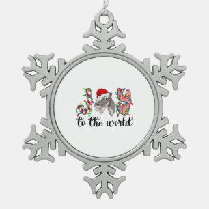 Miniatuur Schnauzer Kerstmis Mini Schnauzer Xmas Tin Sneeuwvlok Ornament