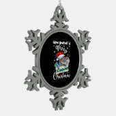 Miniatuur Schnauzer Kerstmis Mini Schnauzer Xmas Tin Sneeuwvlok Ornament (Links)