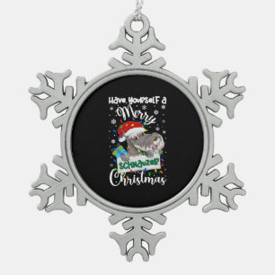 Miniatuur Schnauzer Kerstmis Mini Schnauzer Xmas Tin Sneeuwvlok Ornament