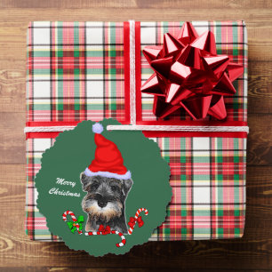 Miniatuur Schnauzer Kerstmis Ornament Kaart