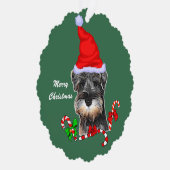 Miniatuur Schnauzer Kerstmis Ornament Kaart (Rechts)