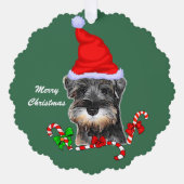 Miniatuur Schnauzer Kerstmis Ornament Kaart (Voorkant)