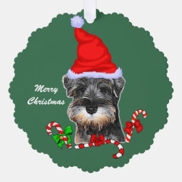 Miniatuur Schnauzer Kerstmis Ornament Kaart