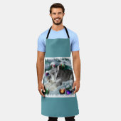 Miniatuur Schnauzer Kerstmis Schort (Gedragen)