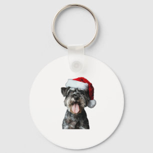 Miniatuur Schnauzer Kerstmis Sleutelhanger