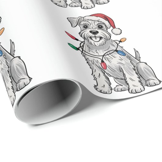Miniatuur Schnauzer Kerstmis Xmas Hondenliefhebber Cadeaupapier (Rol Hoek)
