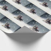 Miniatuur Schnauzer Kerstsneeuw winter Cadeaupapier (Hoek)