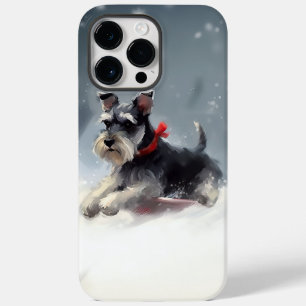 Miniatuur Schnauzer Kerstsneeuw winter Case-Mate iPhone 14 Pro Max Hoesje