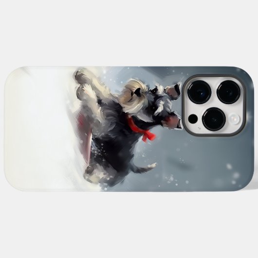 Miniatuur Schnauzer Kerstsneeuw winter Case-Mate iPhone Case (Achterkant (horizontaal))