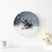 Miniatuur Schnauzer Kerstsneeuw winter Grote Klok (Huis)