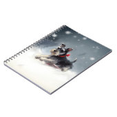 Miniatuur Schnauzer Kerstsneeuw winter Notitieboek (Linkerzijde)