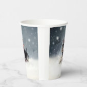 Miniatuur Schnauzer Kerstsneeuw winter Papieren Bekers (Rechts)