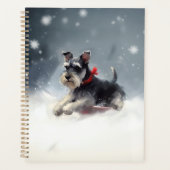 Miniatuur Schnauzer Kerstsneeuw winter Planner (Voorkant)