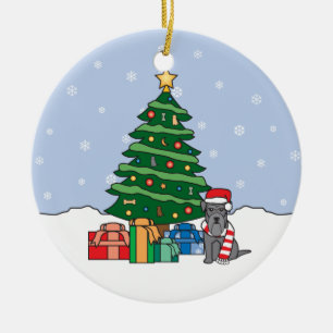 Miniatuur Schnauzer kerstversiering Keramisch Ornament