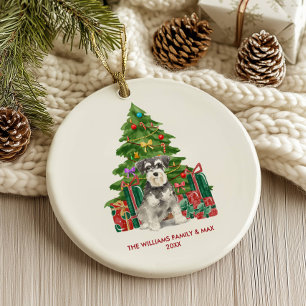 Miniatuur Schnauzer Kerstversiering Keramisch Ornament