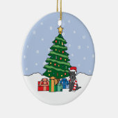 Miniatuur Schnauzer kerstversiering Keramisch Ornament (Rechts)