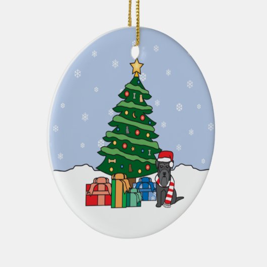 Miniatuur Schnauzer kerstversiering Keramisch Ornament (Rechts)