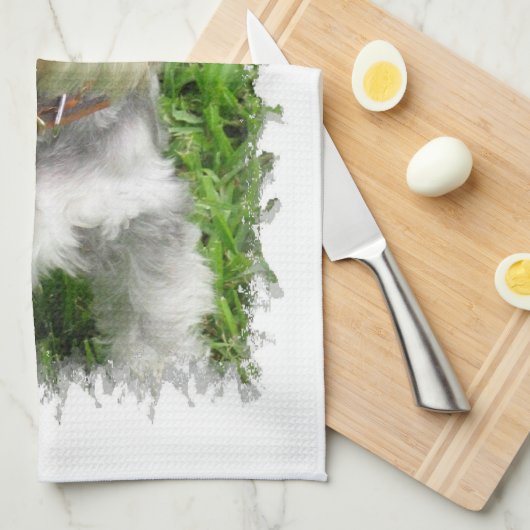 Miniatuur Schnauzer Kitchen Towel Theedoek (Quarter Fold)