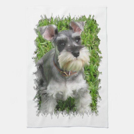 Miniatuur Schnauzer Kitchen Towel Theedoek (Verticaal)
