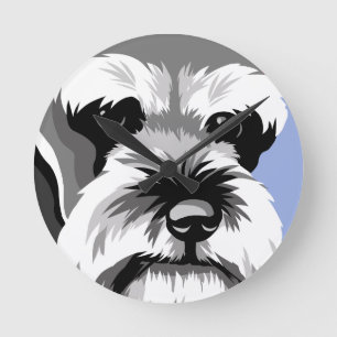 Miniatuur Schnauzer-klokken Ronde Klok