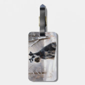 Miniatuur Schnauzer Laat Het Sneeuw Kerstmis Bagagelabel (Achterkant verticaal)