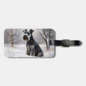 Miniatuur Schnauzer Laat Het Sneeuw Kerstmis Bagagelabel (Achterkant horizontaal)